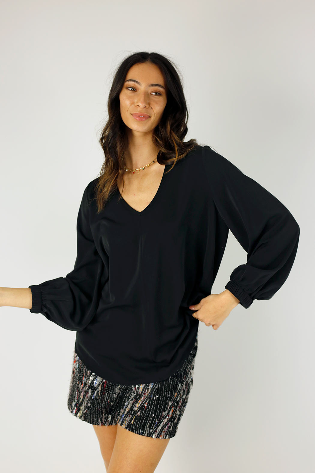 Black Soft Touch Audrey Blouse - SALE