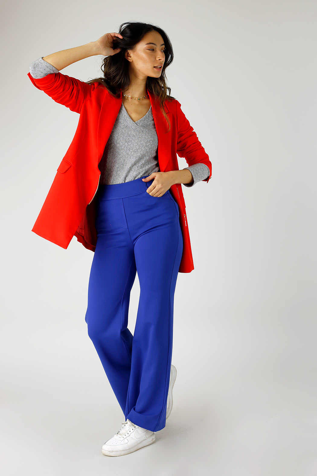 Grey Sparkle V Neck Top - SALE