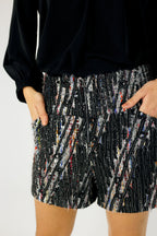 Black Applique Short