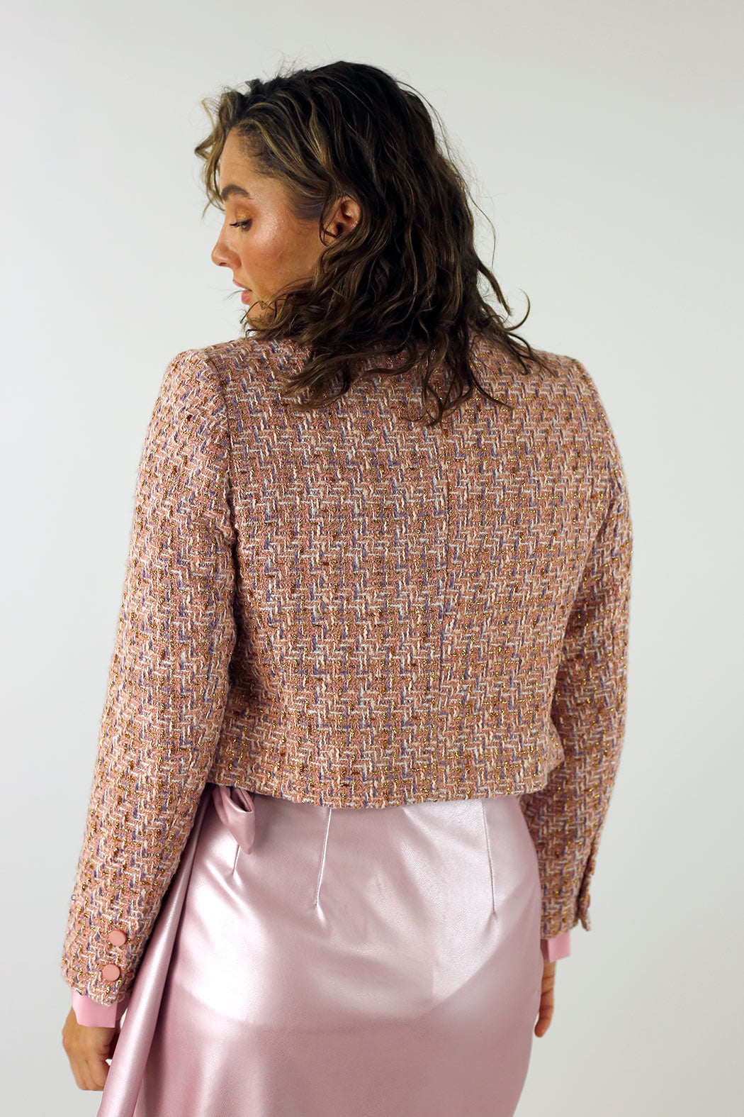 Pink Tweed Crop Jacket - SALE