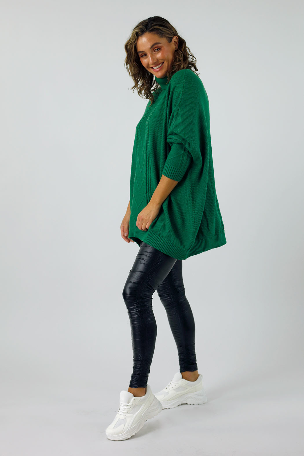 Waxed Black Ruched Legging