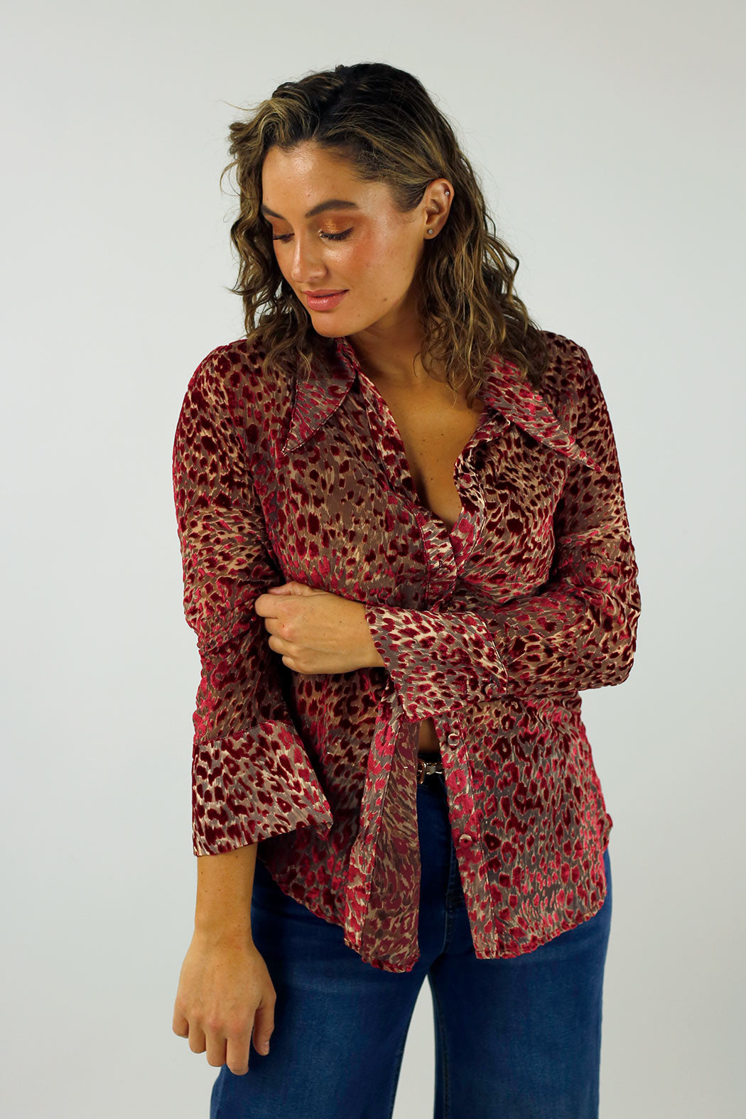 Red Animal Print Jane Shirt