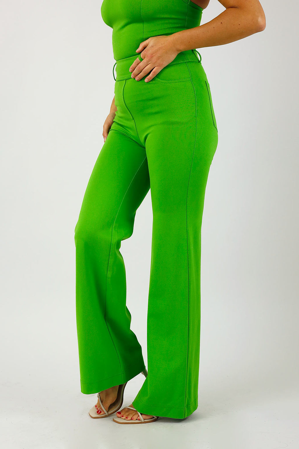 Green Ponte Wide Leg Flare - FINAL SALE