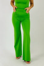 Green Ponte Wide Leg Flare - FINAL SALE