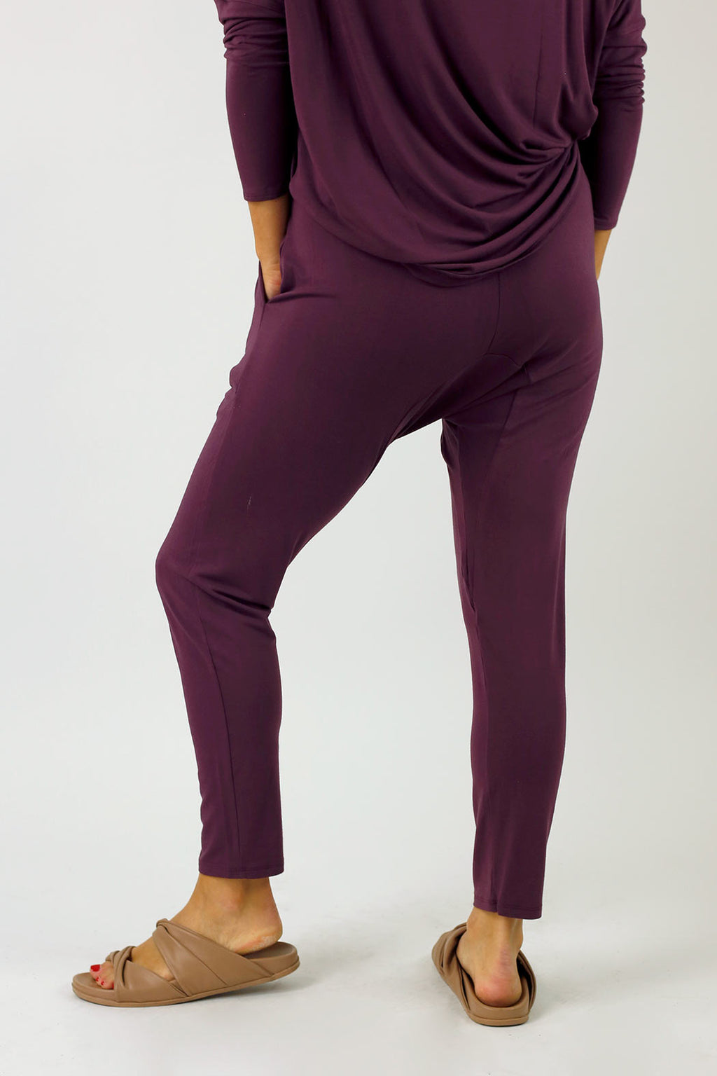 Rose Brown Bamboo Slouch Pants - SALE