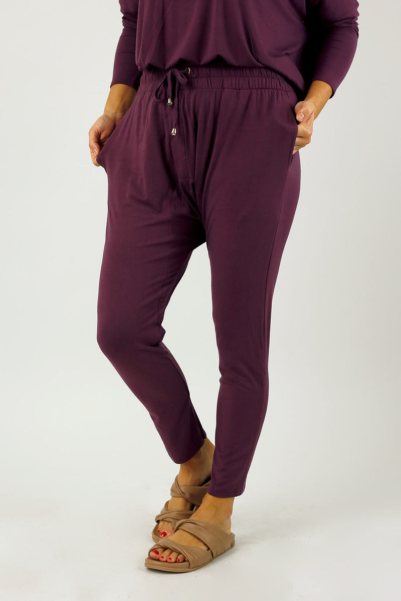 Rose Brown Bamboo Slouch Pants - SALE