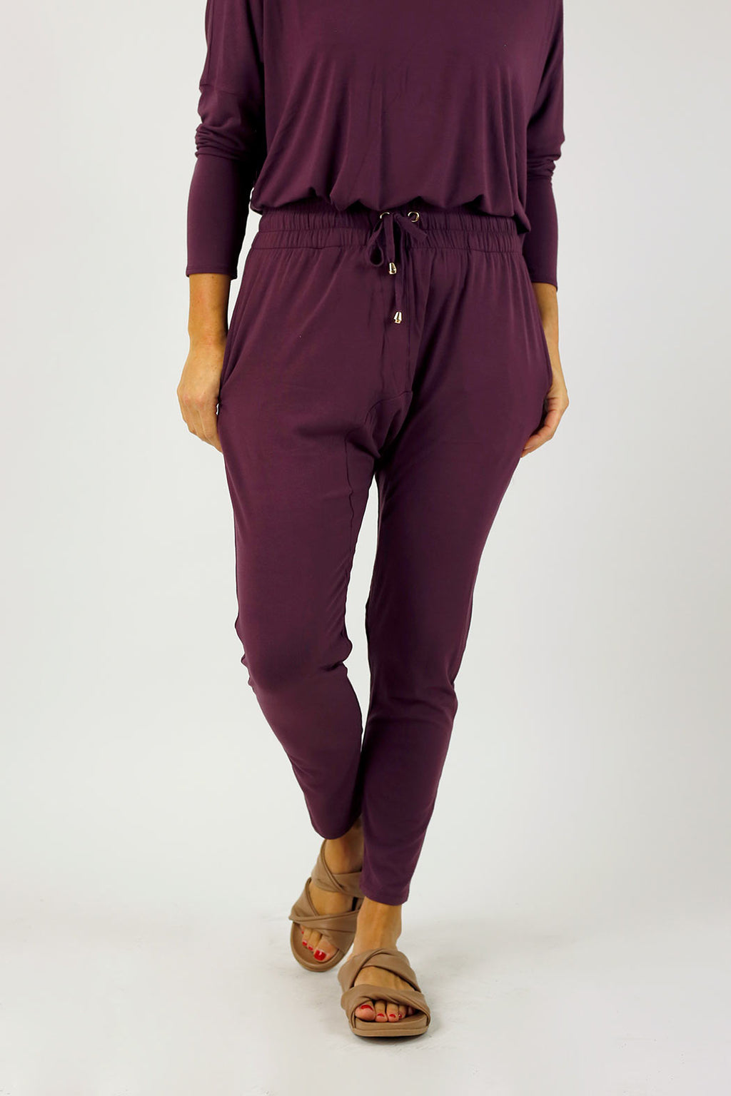Rose Brown Bamboo Slouch Pants - SALE
