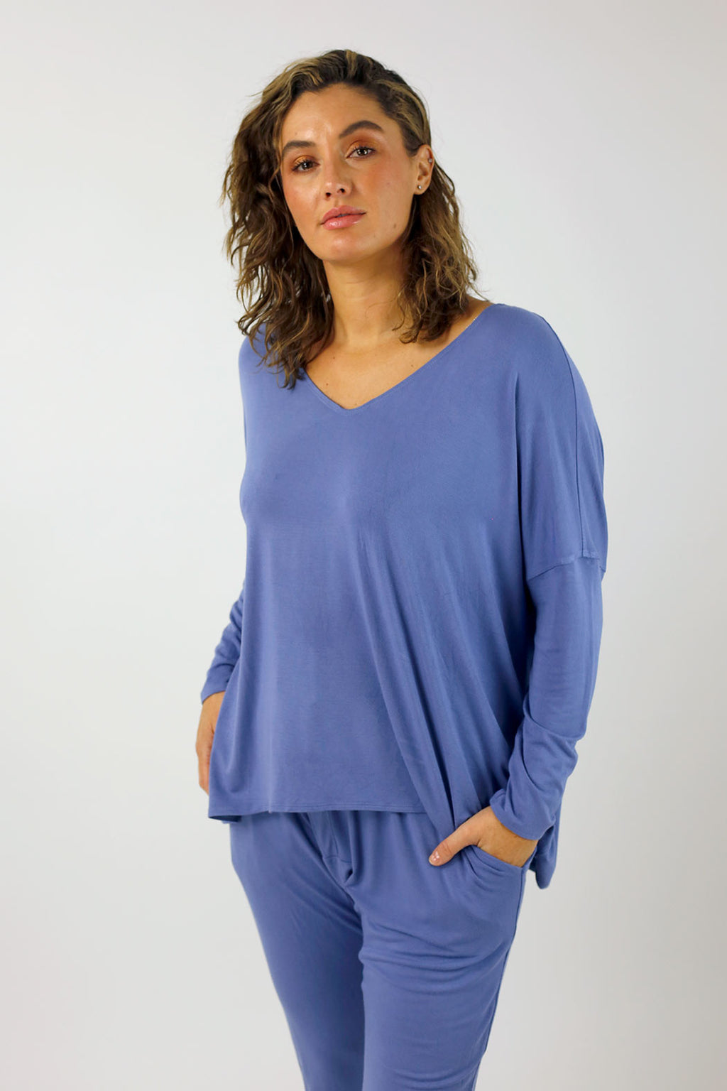 Blue Bamboo Slouch Top - FINAL SALE