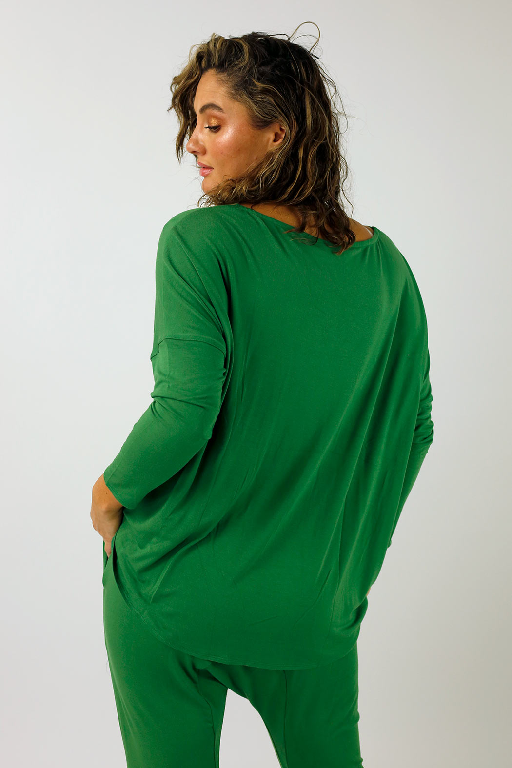 Moss Green Bamboo Slouch Top - FINAL SALE