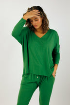 Moss Green Bamboo Slouch Top - FINAL SALE
