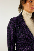 Purple Tweed Cropped Jacket