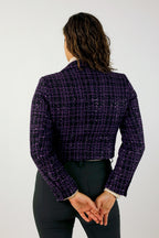 Purple Tweed Cropped Jacket