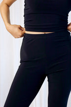 Black Jersey Flared Pant