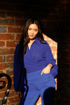 Cobalt Puff Sleeve Zhoush Shirt - SALE