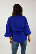 Cobalt Puff Sleeve Zhoush Shirt - SALE