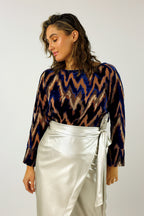 Navy Blush Velvet Raglan Top - FINAL SALE