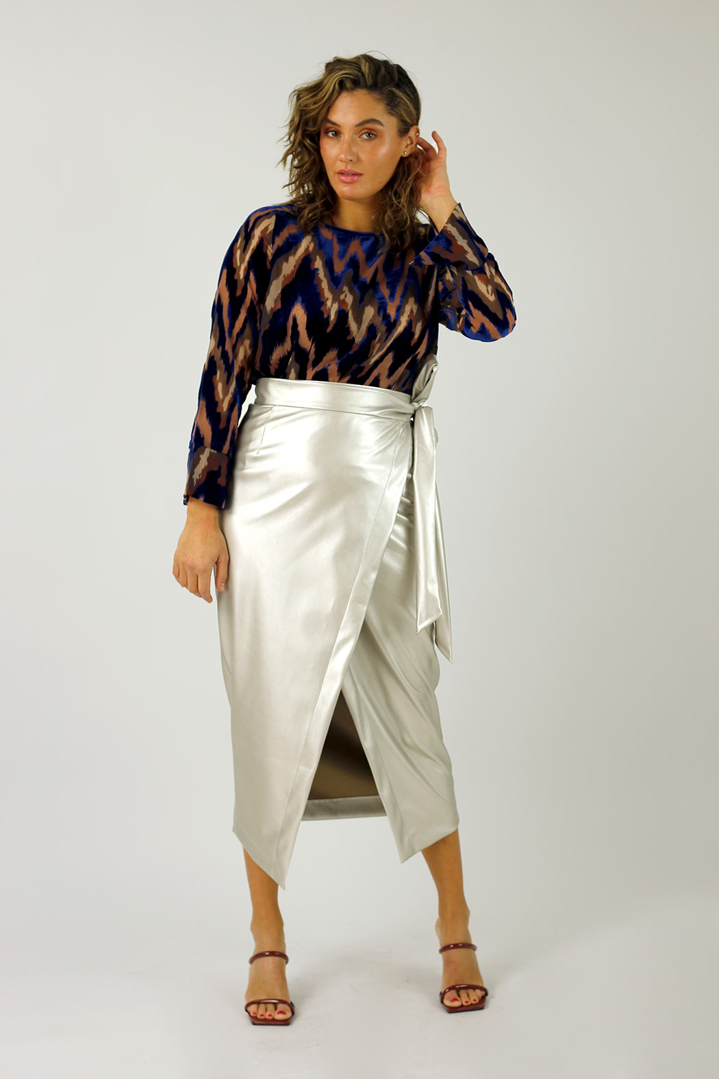 Navy Blush Velvet Raglan Top - FINAL SALE