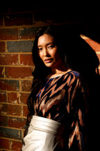 Navy Blush Velvet Raglan Top - FINAL SALE