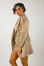 Beige Applique Blazer