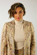 Beige Applique Blazer