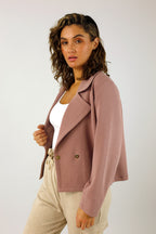 Musk Pink Soft Crop Jacket - SALE