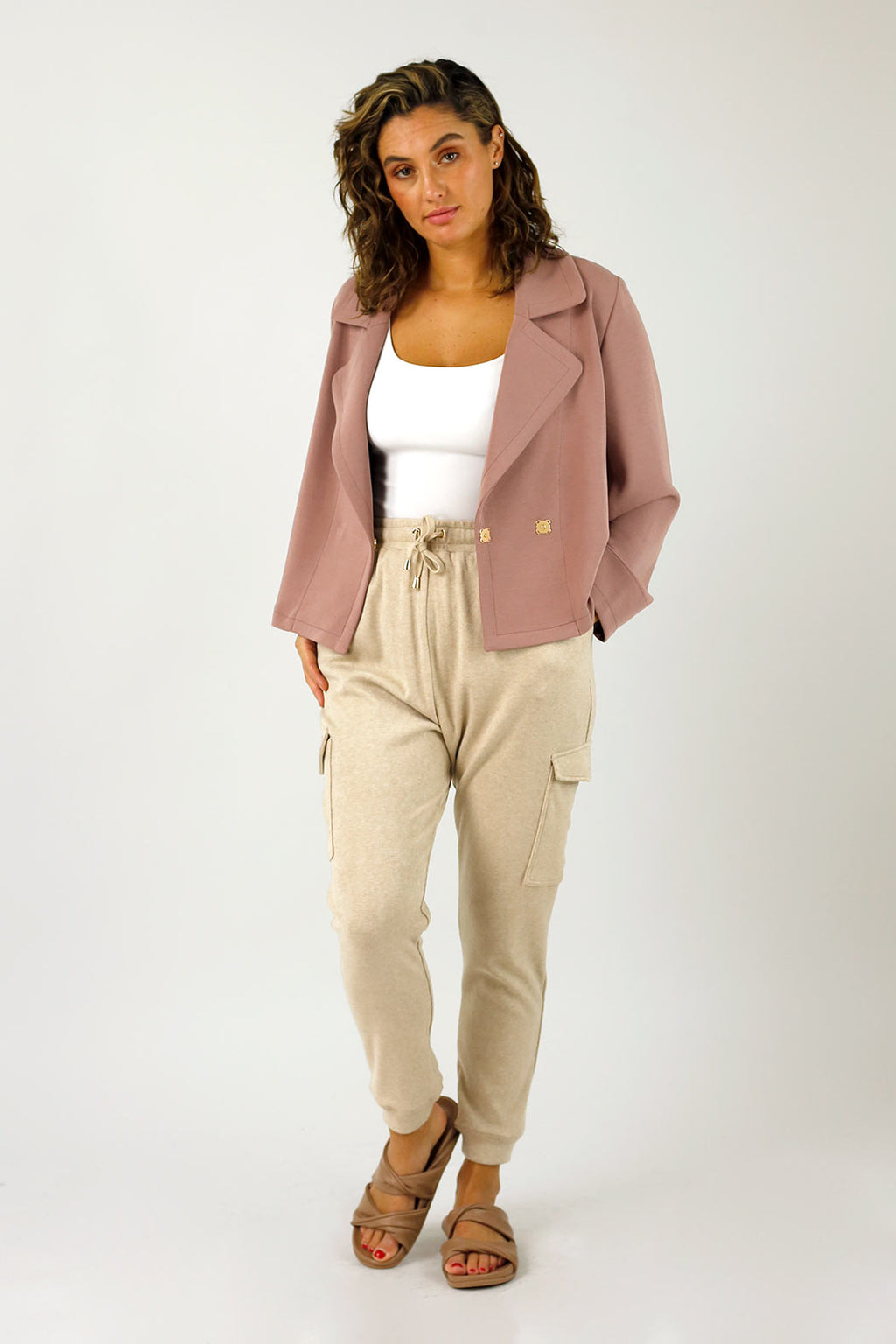Musk Pink Soft Crop Jacket - SALE