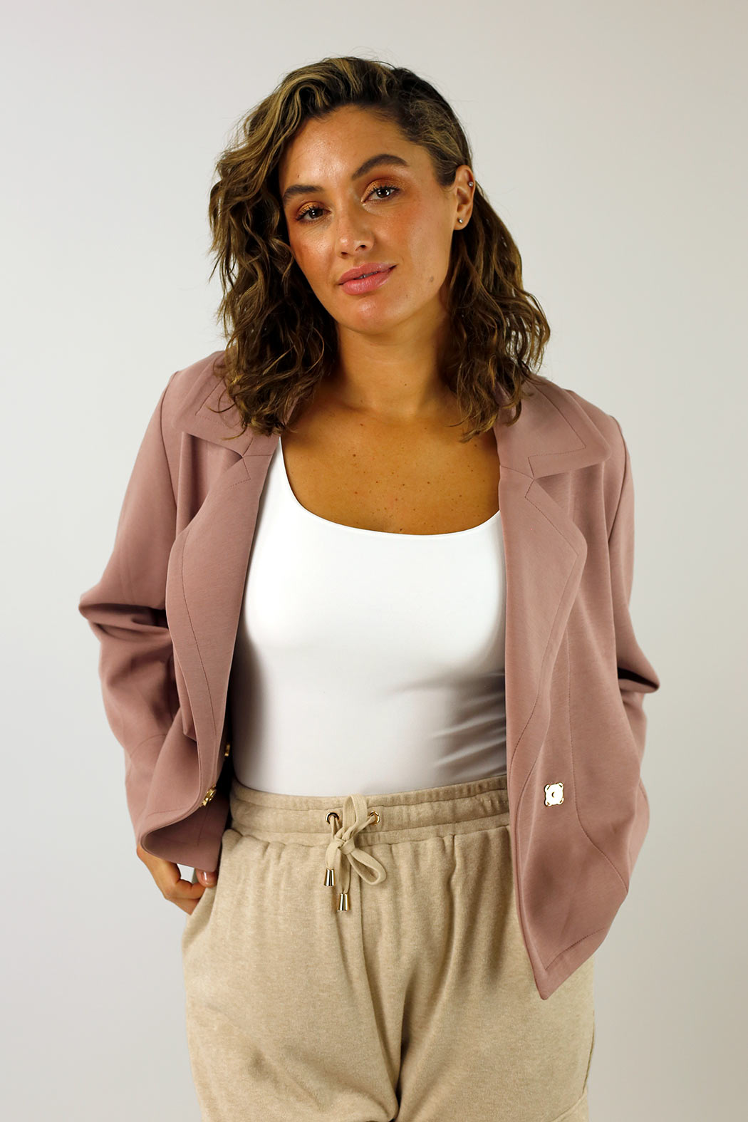 Musk Pink Soft Crop Jacket - SALE
