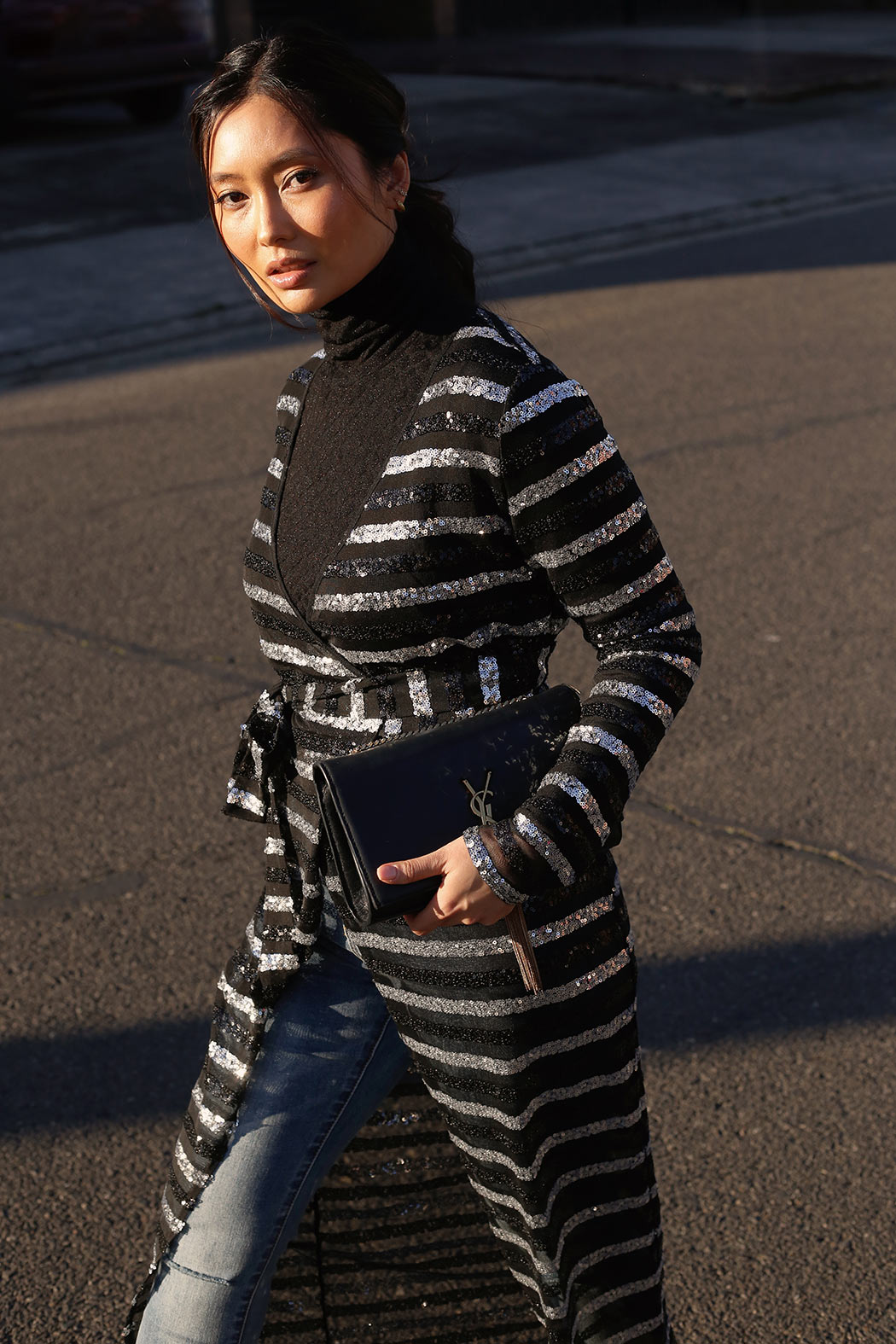 Silver Sequin Wrap Dress - FINAL SALE