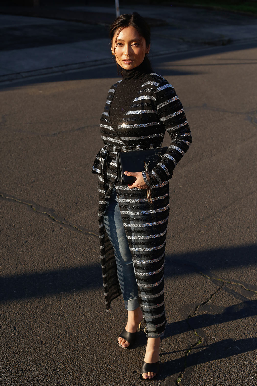 Silver Sequin Wrap Dress - FINAL SALE