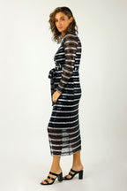 Silver Sequin Wrap Dress - FINAL SALE