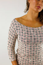 Pink Stretch Tweed Top - Final Sale