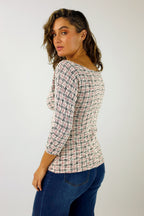 Pink Stretch Tweed Top - Final Sale