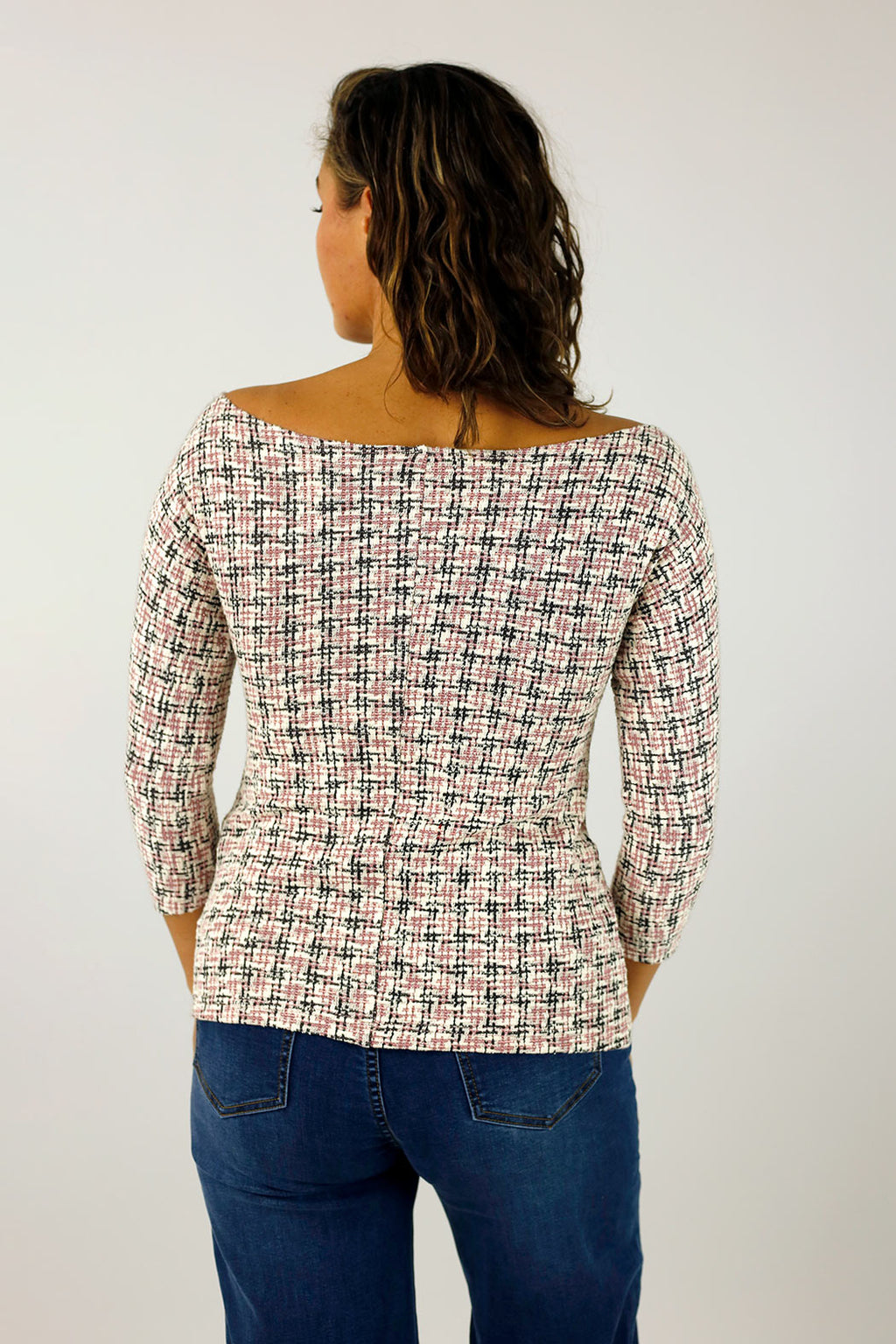 Pink Stretch Tweed Top - Final Sale