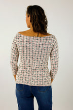 Pink Stretch Tweed Top - Final Sale