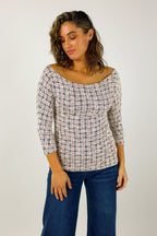 Pink Stretch Tweed Top - Final Sale
