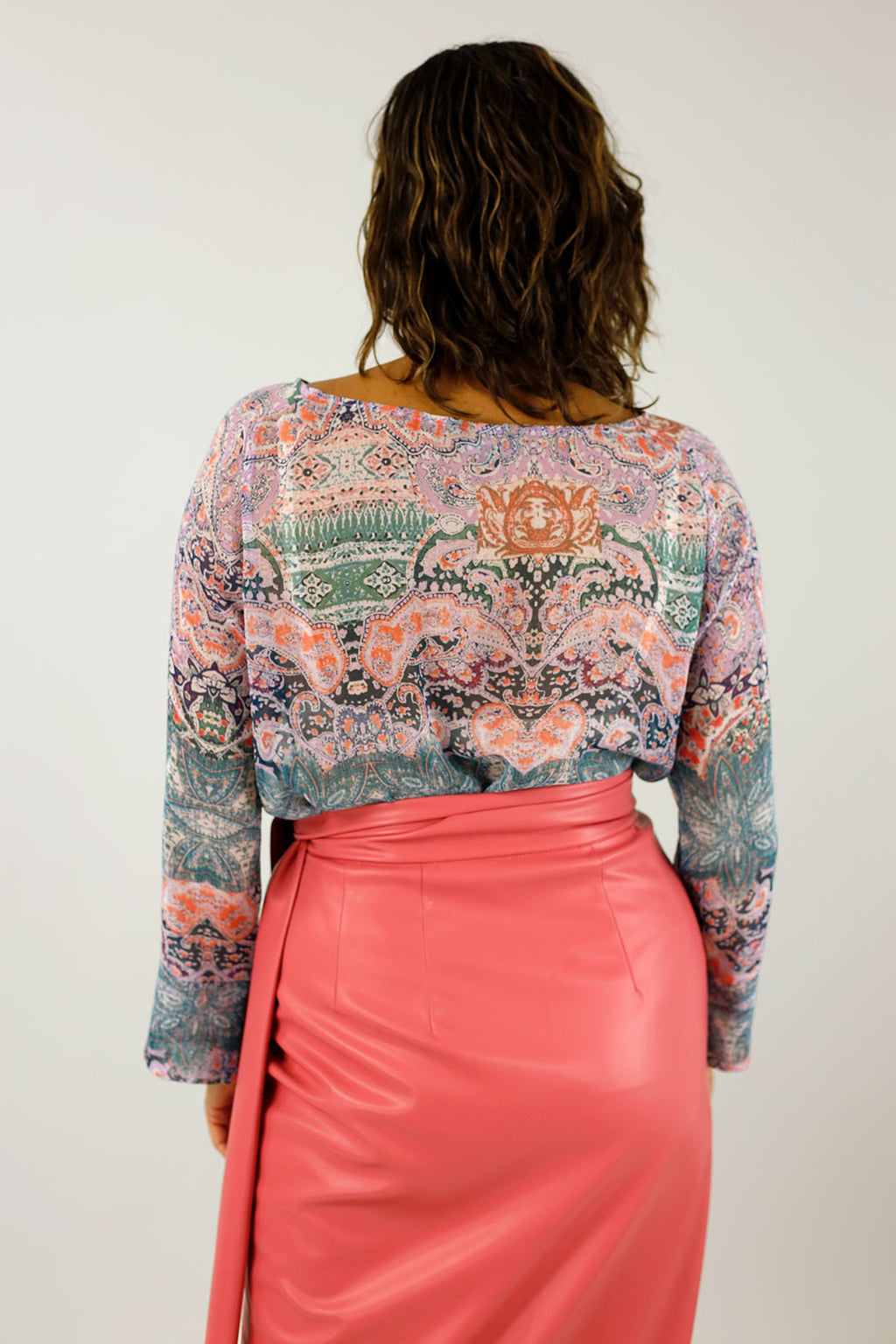 Lilac Paisley Chiffon Raglan Top - FINAL SALE