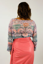 Lilac Paisley Chiffon Raglan Top - FINAL SALE