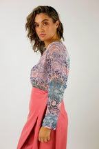 Lilac Paisley Chiffon Raglan Top - FINAL SALE