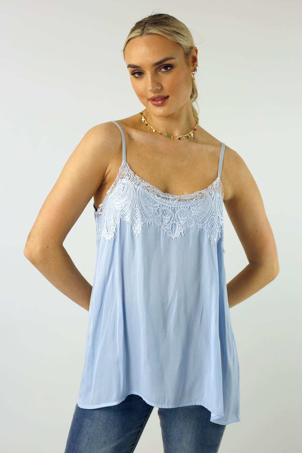 Pale Blue Silky Dainty Cami - FINAL SALE