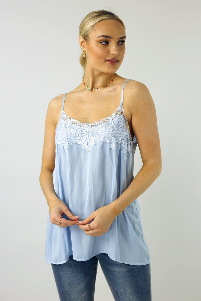 Pale Blue Silky Dainty Cami - FINAL SALE