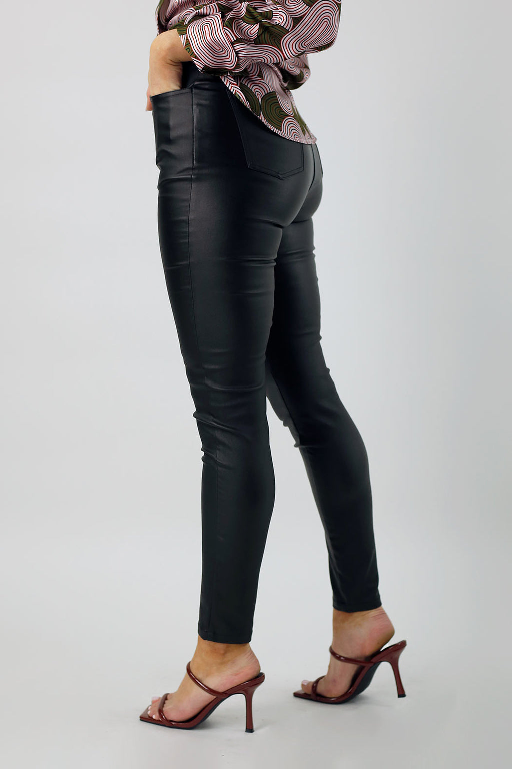 Black Waxed Slim Leg Jean - SALE