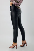 Black Waxed Slim Leg Jean - SALE