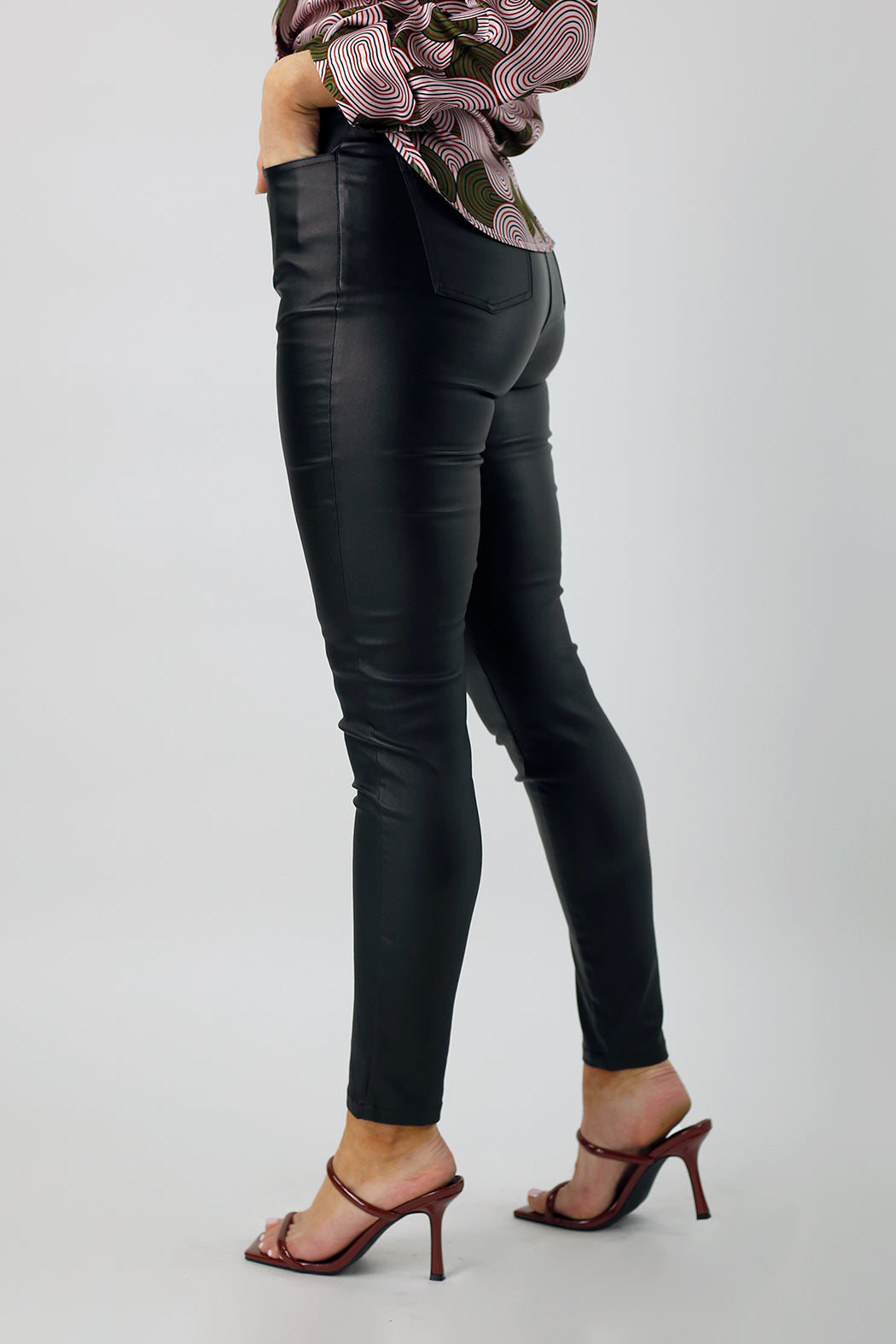 Black Waxed Slim Leg Jean - SALE