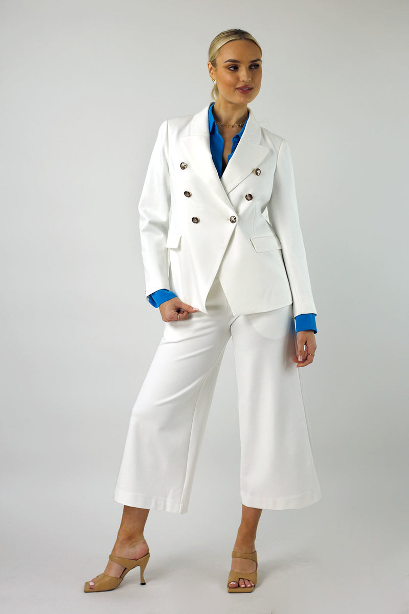 White Ponte Jet Culotte - SALE