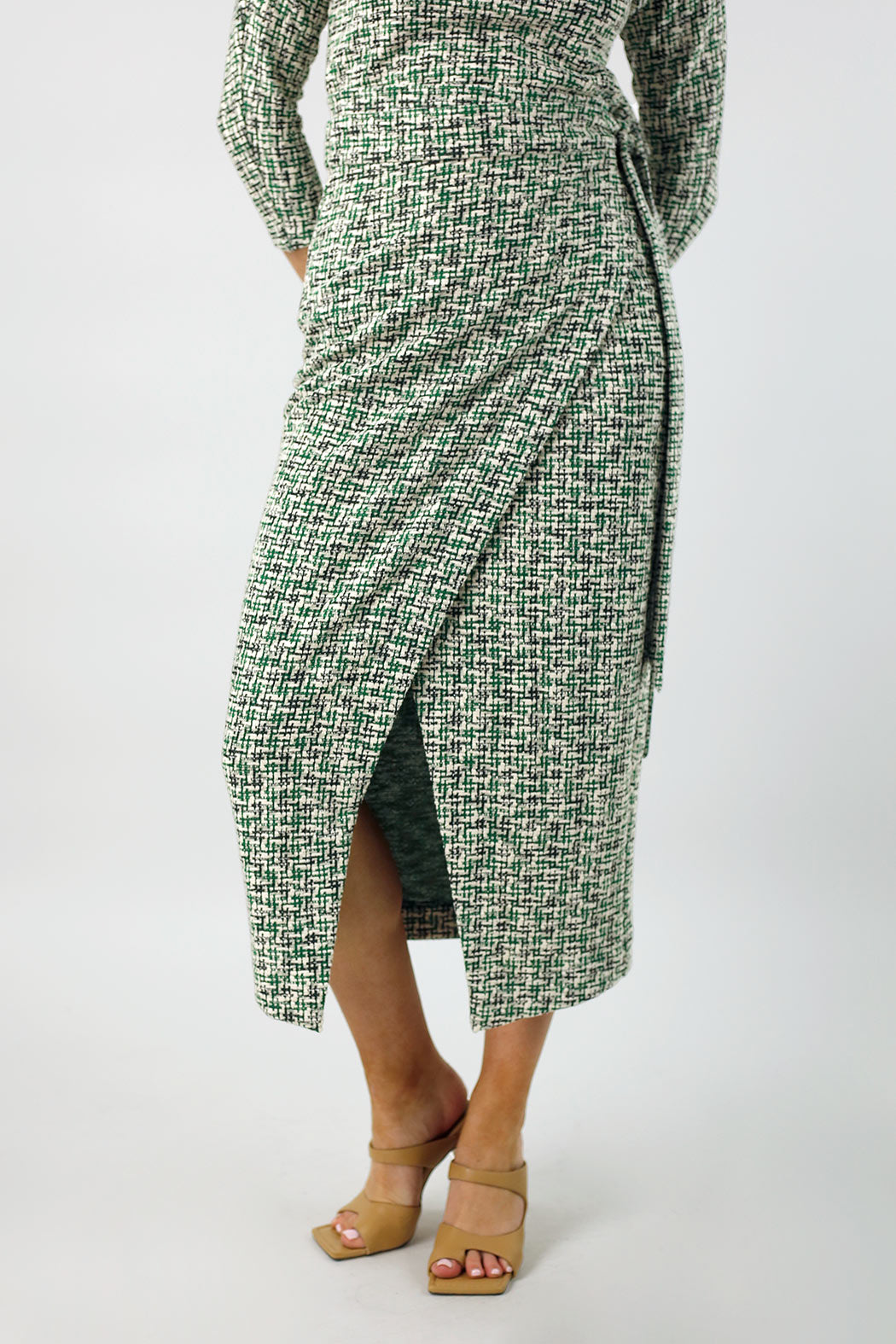 Green Stretch Wrap Skirt - FINAL SALE