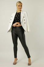 Black Spot Velvet Raglan Top - FINAL SALE