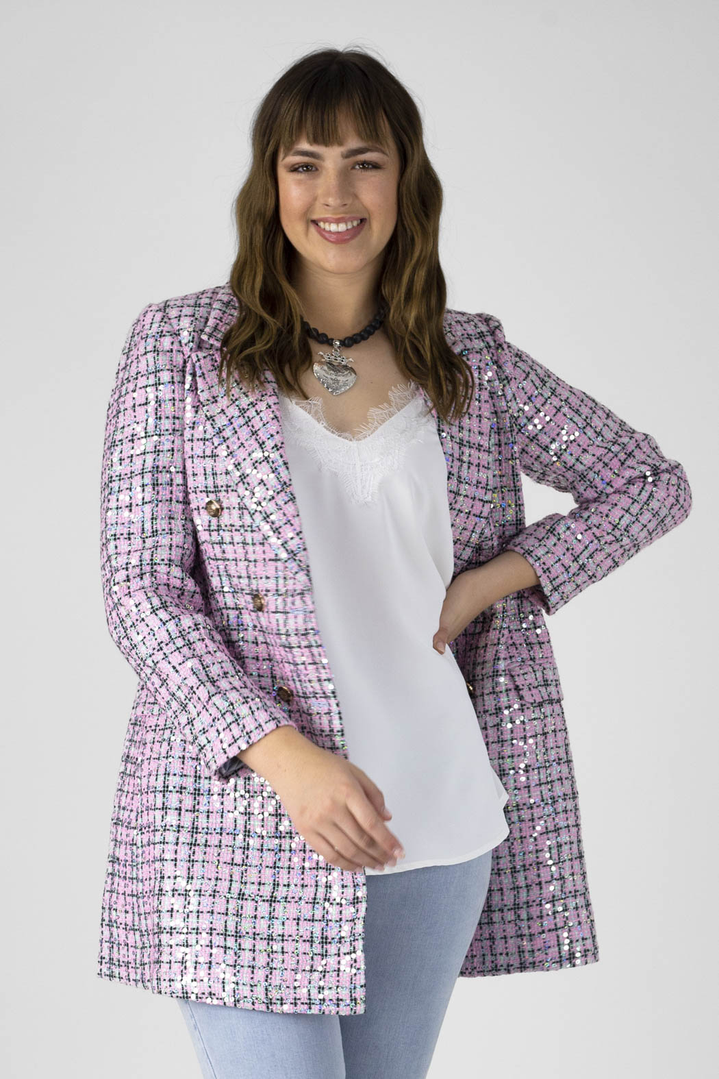 Pink Applique Blazer