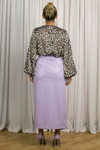 Lilac Vegan Leather Wrap Skirt - FINAL SALE