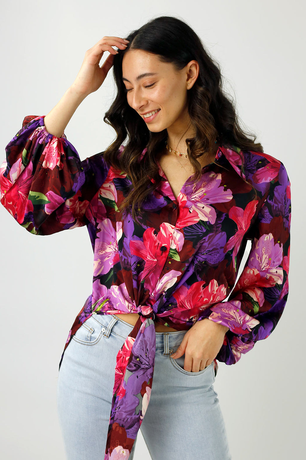 Magenta Tropical Zhoush Shirt