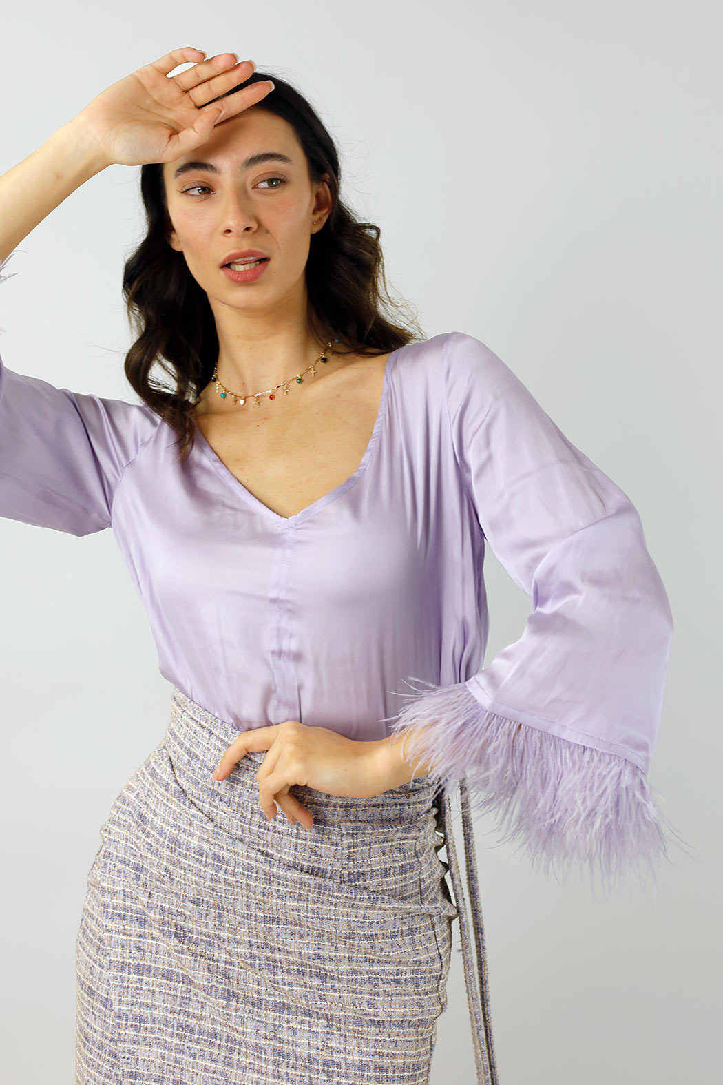 Lilac Silky Feather Top - Final Sale